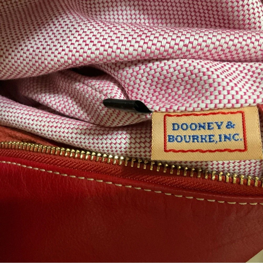 Dooney and Burke red leather hobo bag